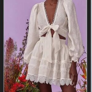 White Ruffled Bubble Mini Skirt